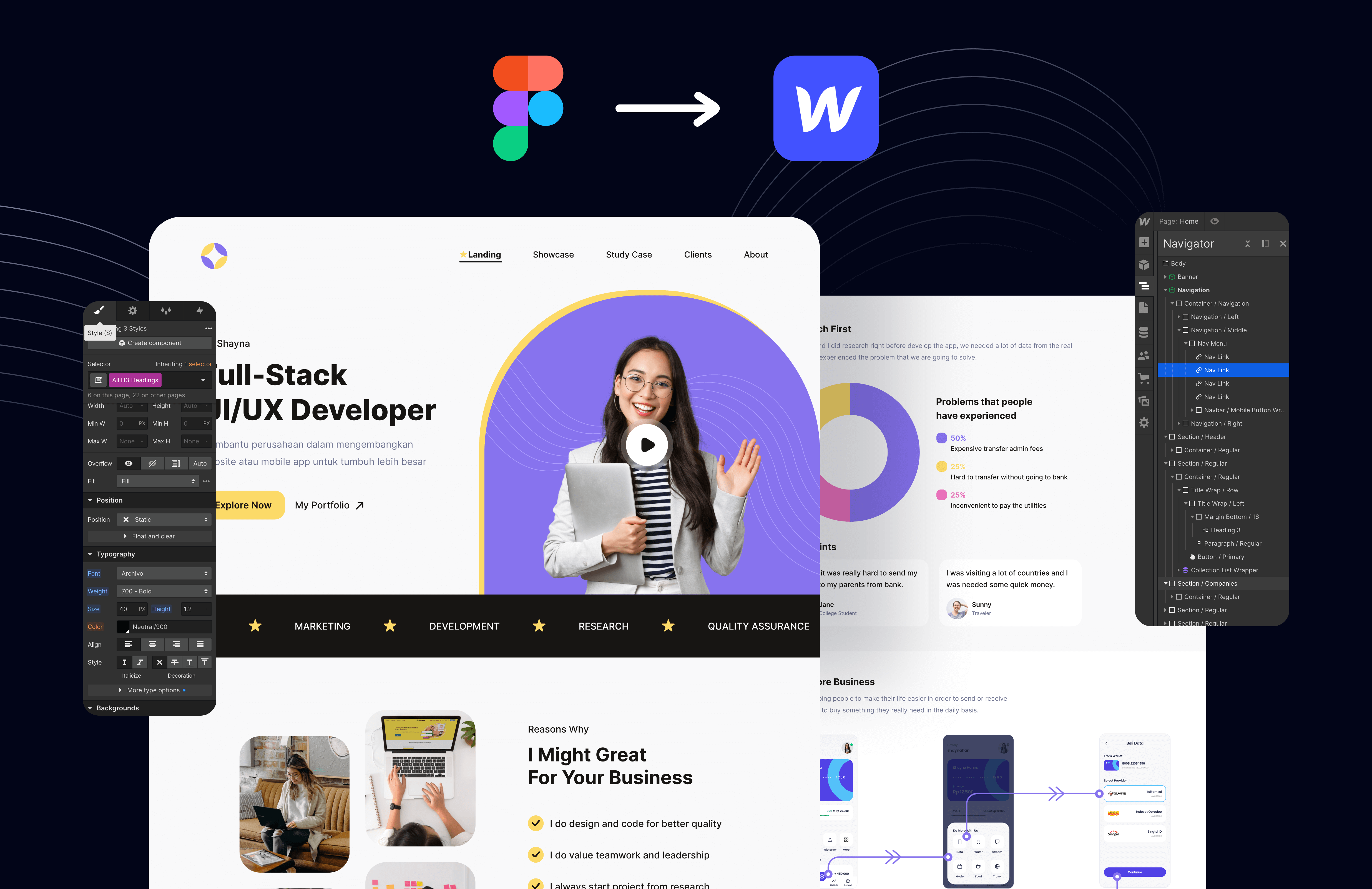 Kelas Web Development: Build a Freelancer Portfolio with Webflow di BuildWithAngga
